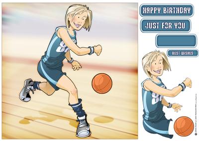 Basketball Dudess 8x8 Quick Card