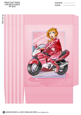 Biker Chick Pink Mini Gift Bag