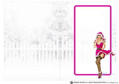1950's Pin Up Girl Eva Grace Winter Wonderland Cerise Insert