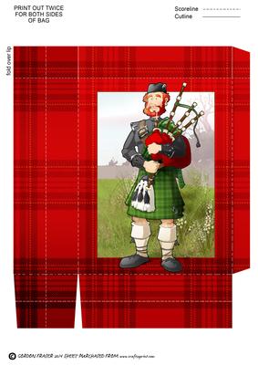 Bagpipe Player Dude Green Kilt Gift Bag