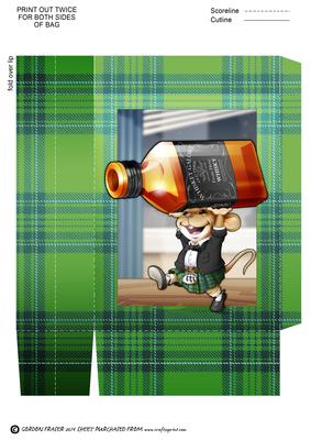 Scots Whisky Mouse! Green Kilt Gift Bag