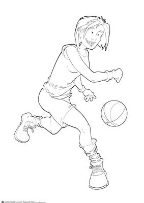 Basketball Dudess Digi Stamp
