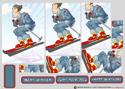Skier Dude Blue Pyramid