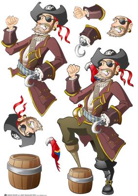 Pirate Dude Decoupage Sheet