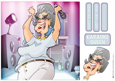 Karaoke Queen Dudess (grey) 8x8 Quick Card