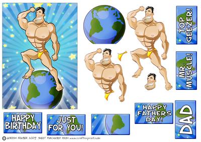 Muscleman Dude, Tanned, Black Hair.