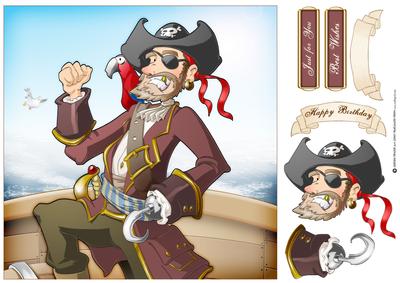Pirate Dude 8x8 Quick Card