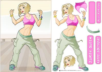 Fitness Dancer Dudess Blonde Hair