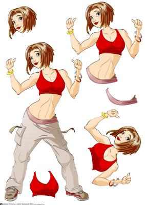 Fitness Dancer Dudess Brown Hair Decoupage Sheet