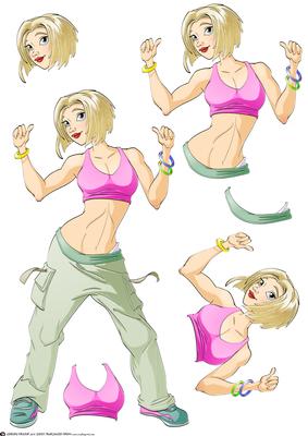 Fitness Dancer Dudess Blonde Hair Decoupage Sheet