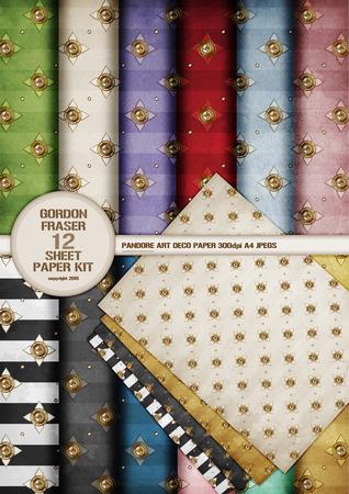 12 Sheet Pandore Art Deco Paper Kit