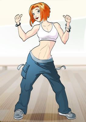 Fitness Dancer Dudess Red Hair A4