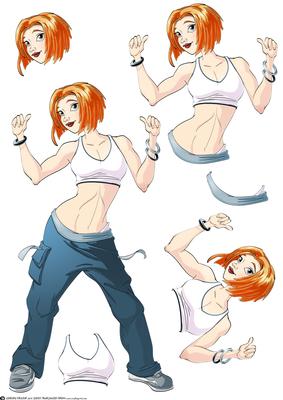 Fitness Dancer Dudess Red Hair Decoupage Sheet