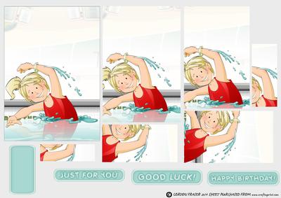 Swimmer Girl Red Costume