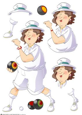 Lawn Bowls Lady 2 Decoupage Sheet