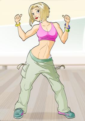 Fitness Dancer Dudess Blonde Hair A4