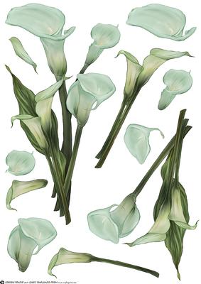 Lily Decoupage Sheet Aqua