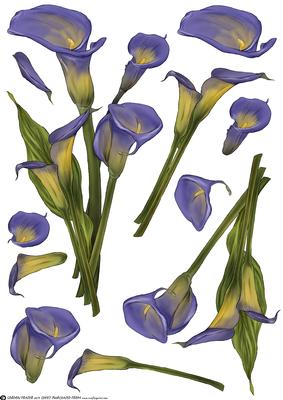 Lily Decoupage Sheet Purple
