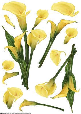Lily Decoupage Sheet Yellow