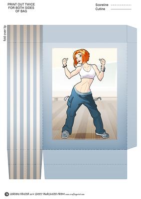 Fitness Dancer Dudess Red Hair Mini Gift Bag