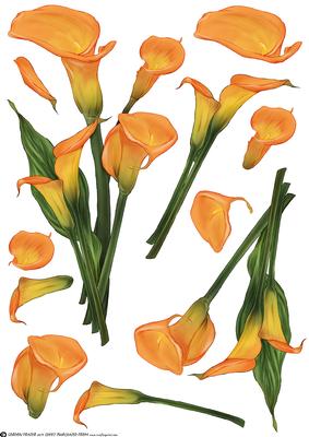 Lily Decoupage Sheet Orange