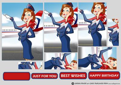 Air Hostess Blue and Red Pyramid