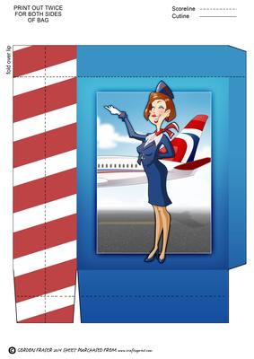 Air Hostess Blue and Red Mini Gift Bag