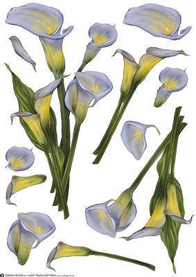 Lily Decoupage Sheet Lilac