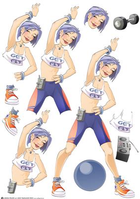 Get Fit Dudess Purple Decoupage Sheet