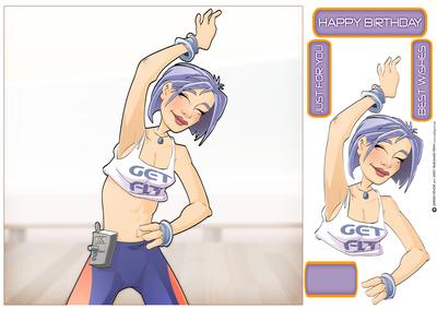 Get Fit Dudess Purple 8x8 Quick Card