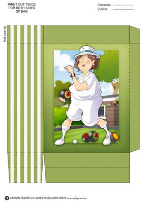 Lawn Bowls Lady 2 Mini Gift Bag