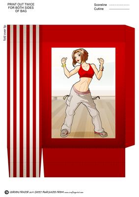 Fitness Dancer Dudess Brown Hair Mini Gift Bag