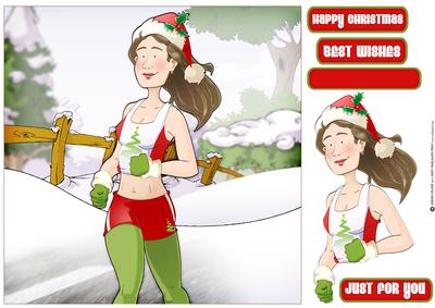 Jogger Dudess Christmas 8x8 Quick Card