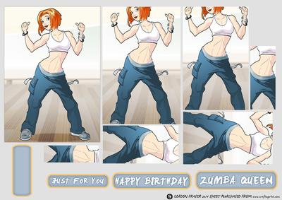 Fitness Dancer Dudess Red Hair Pyramid