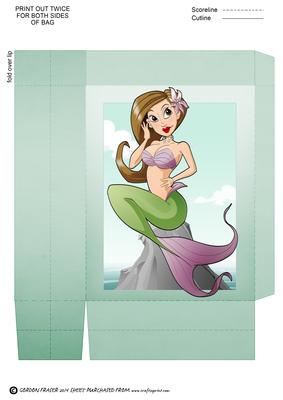 Brown Hair Mermaid Dudess Gift Bag