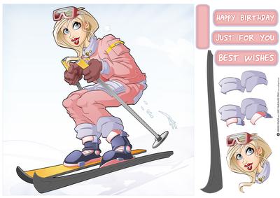 Skier Dudess 8x8 Quick Card