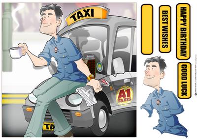 Taxi Dude Silver 8x8 Quick Card