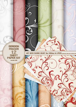 Art Deco Filigree Athena 12 Sheet Backing Paper Kit