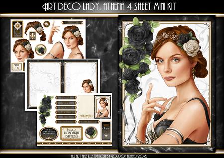 Art Deco Lady Athena Black 4 Sheet Mini Kit