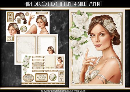 Art Deco Lady Athena Cream 4 Sheet Mini Kit