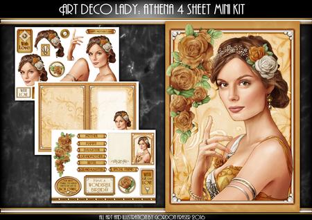 Art Deco Lady Athena Gold 4 Sheet Mini Kit