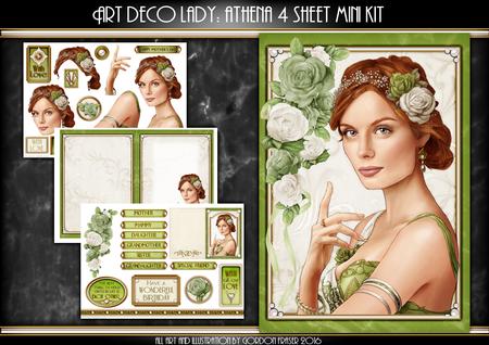 Art Deco Lady Athena Green 4 Sheet Mini Kit