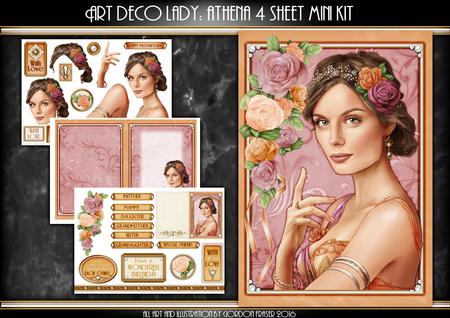 Art Deco Lady Athena Peach 4 Sheet Mini Kit