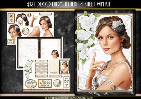 Art Deco Lady Athena White 4 Sheet Mini Kit