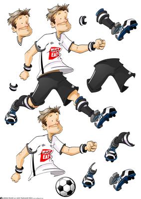 Football Dude Black, Red, White Decoupage Sheet