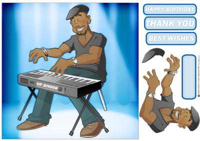 Keyboard Player Dude 8x8 Quick Card