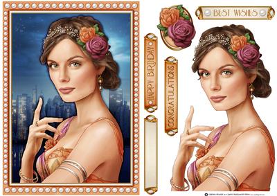 Art Deco Lady Athena Peach