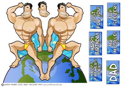 Muscleman Dude, Tanned, Shaped.