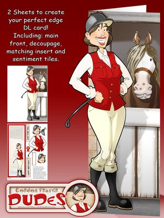 Horse Rider Lady Red Edge Dl Mini Kit