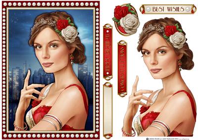 Art Deco Lady Athena Red